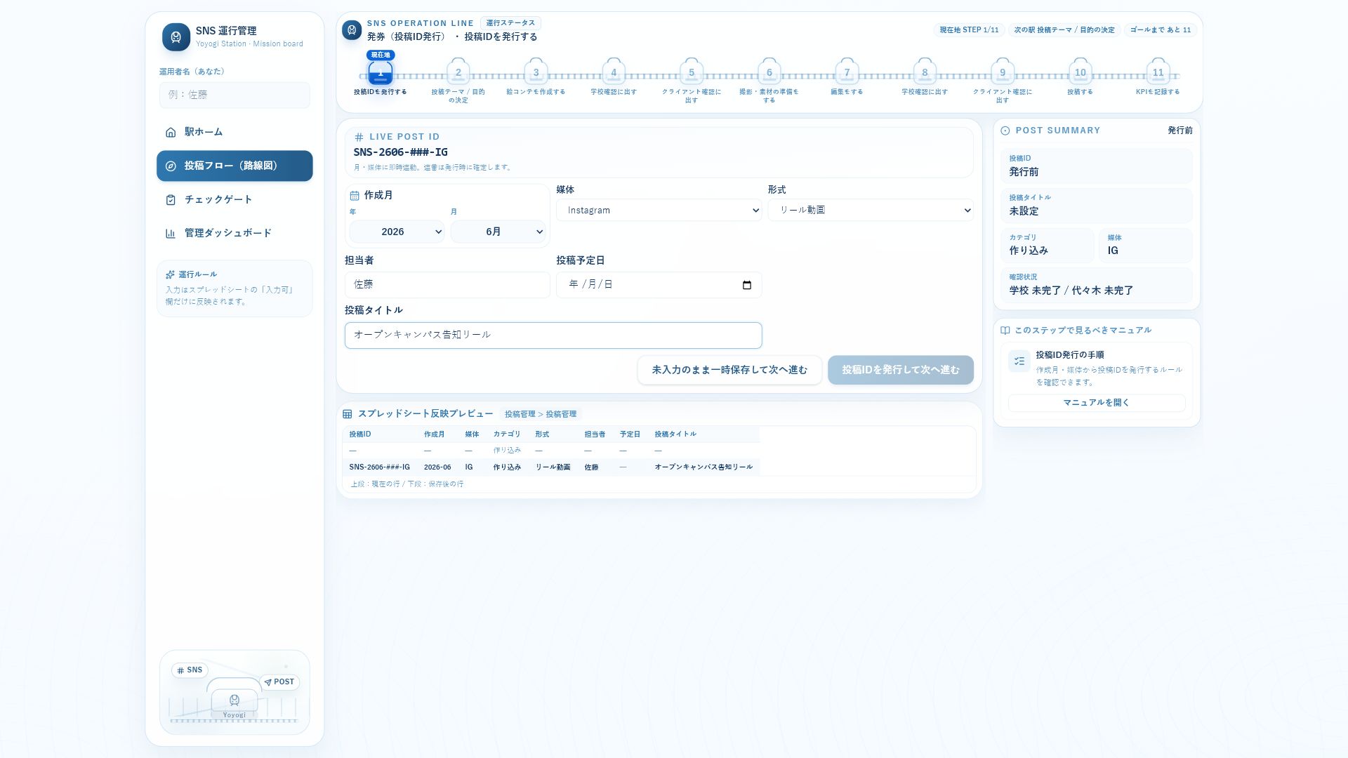 投稿ID発行フォーム